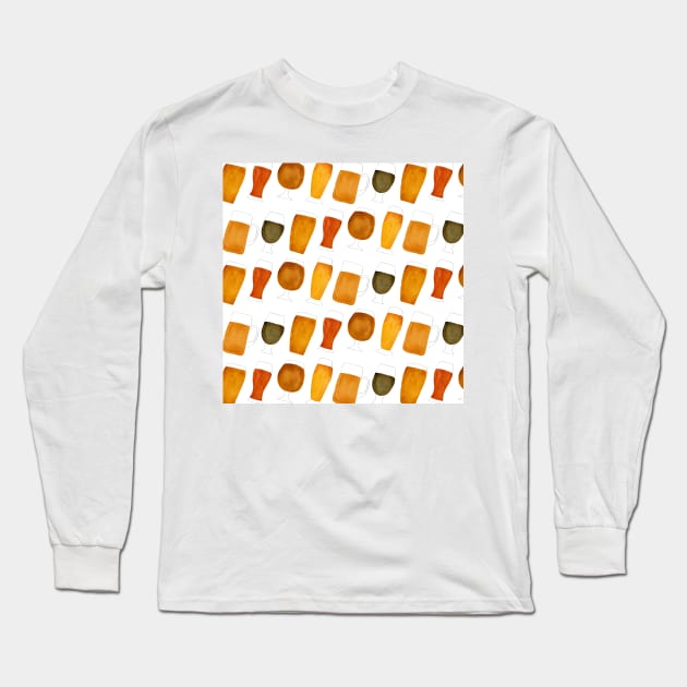 Beer Pattern Long Sleeve T-Shirt by CatCoq